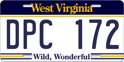 WV license plate DPC172