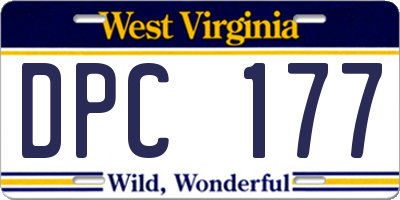 WV license plate DPC177