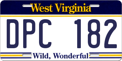 WV license plate DPC182