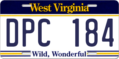 WV license plate DPC184
