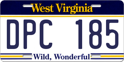 WV license plate DPC185