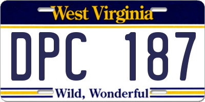 WV license plate DPC187