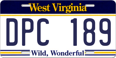 WV license plate DPC189
