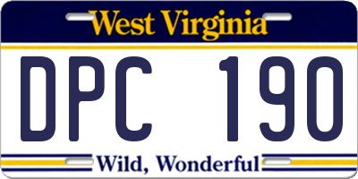 WV license plate DPC190