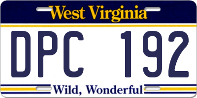 WV license plate DPC192