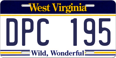 WV license plate DPC195