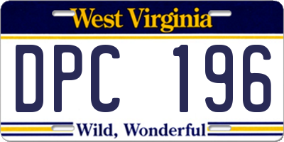 WV license plate DPC196