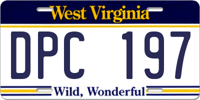 WV license plate DPC197