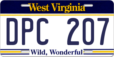 WV license plate DPC207