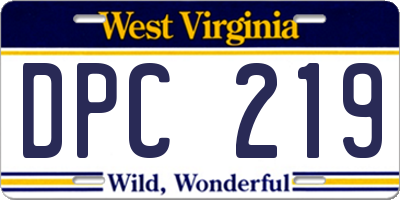 WV license plate DPC219