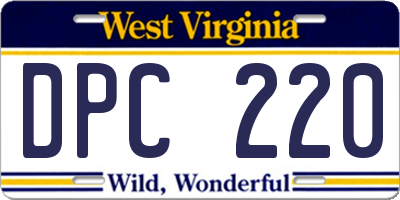 WV license plate DPC220