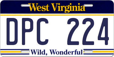 WV license plate DPC224
