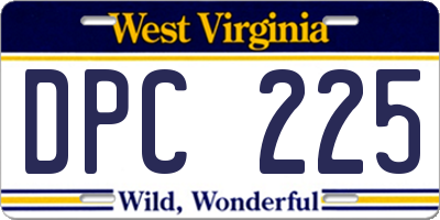 WV license plate DPC225