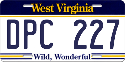 WV license plate DPC227