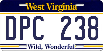 WV license plate DPC238