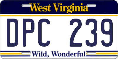 WV license plate DPC239