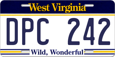 WV license plate DPC242