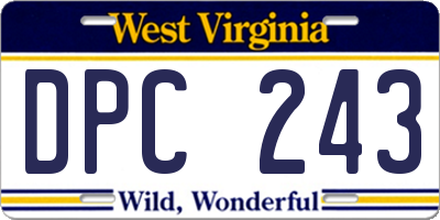 WV license plate DPC243
