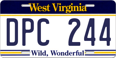 WV license plate DPC244