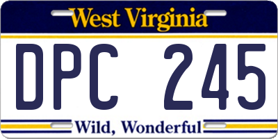 WV license plate DPC245