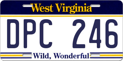 WV license plate DPC246