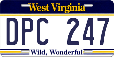 WV license plate DPC247
