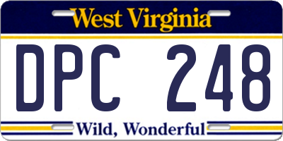 WV license plate DPC248