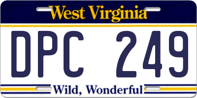 WV license plate DPC249