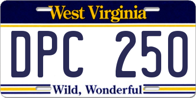 WV license plate DPC250
