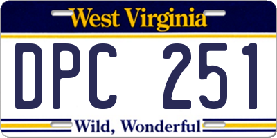 WV license plate DPC251