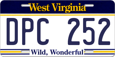 WV license plate DPC252