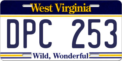 WV license plate DPC253