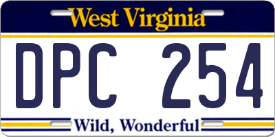 WV license plate DPC254