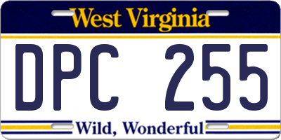 WV license plate DPC255