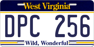 WV license plate DPC256