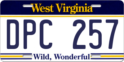 WV license plate DPC257