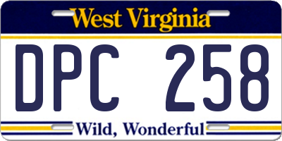 WV license plate DPC258