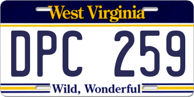 WV license plate DPC259