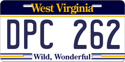 WV license plate DPC262