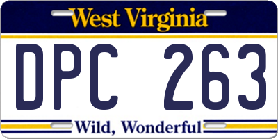 WV license plate DPC263