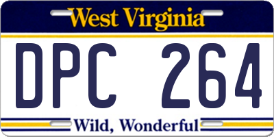 WV license plate DPC264