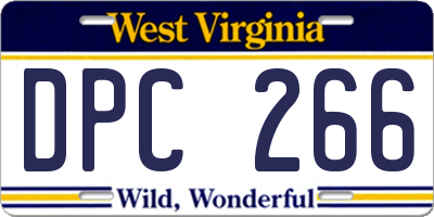 WV license plate DPC266