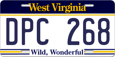 WV license plate DPC268