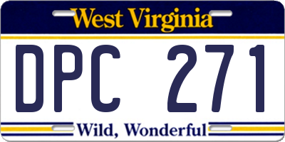 WV license plate DPC271