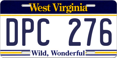 WV license plate DPC276