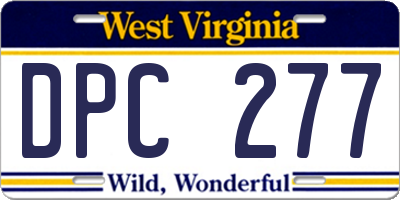 WV license plate DPC277