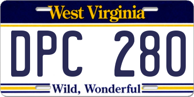 WV license plate DPC280