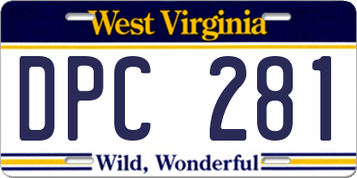 WV license plate DPC281
