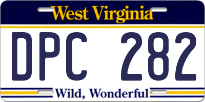 WV license plate DPC282