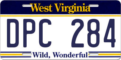 WV license plate DPC284